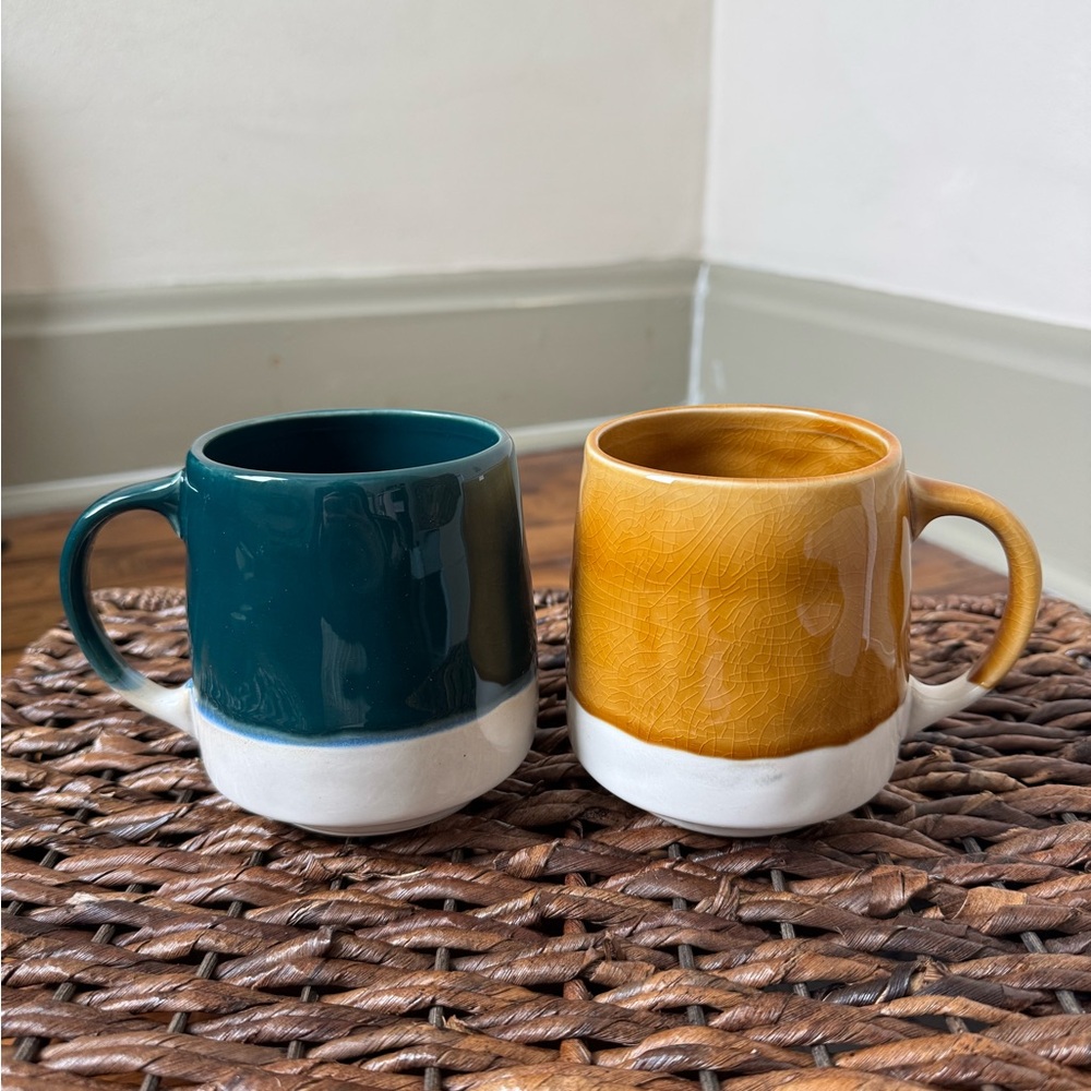 Anthropologie Ceramic Mug Set
